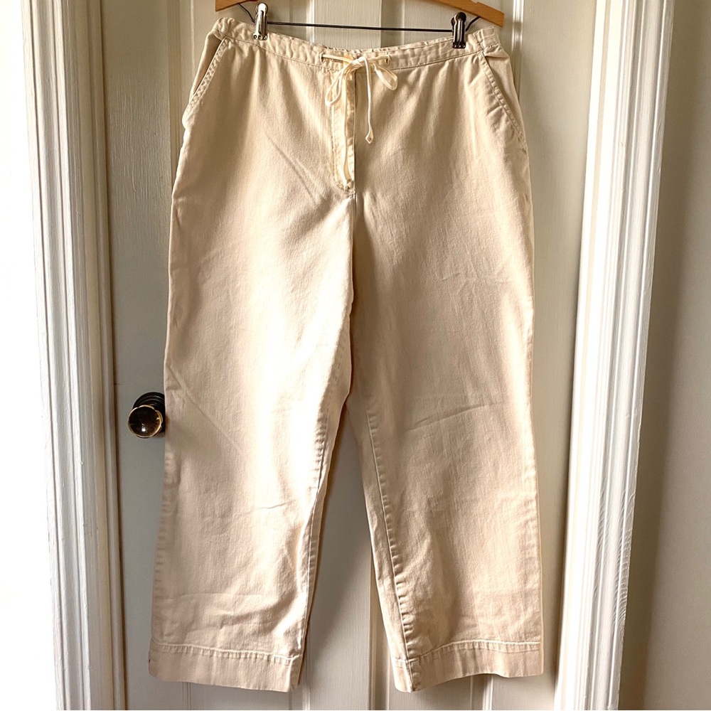 Orvis Womens Chino Pants Size 12 Tan Zip Up Drawstring Coastal Outdoors Camping
